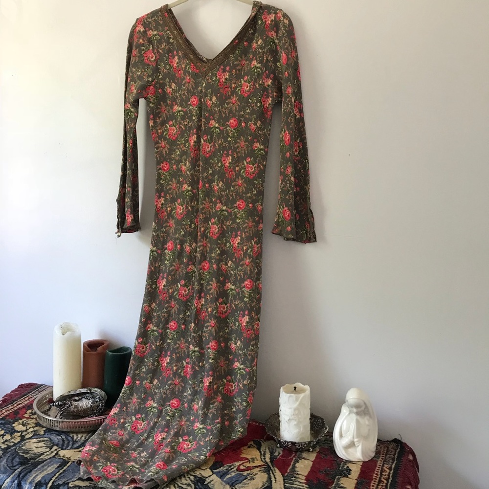 vintage floral maxi dress